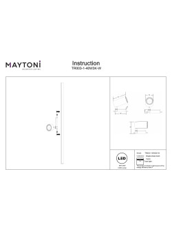 Mocny reflektor 24° na szynoprzewód 1F Maytoni Vuoro - LED 3000K 3200lm 40W - biały spot