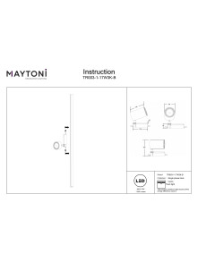 Reflektor 24° szynowy 1-fazowy Maytoni Vuoro - LED 3000K 1300lm 17W - czarny spot Reflektor 24° szynowy 1-fazowy Maytoni Vuoro - LED 3000K 1300lm 17W - czarny spot