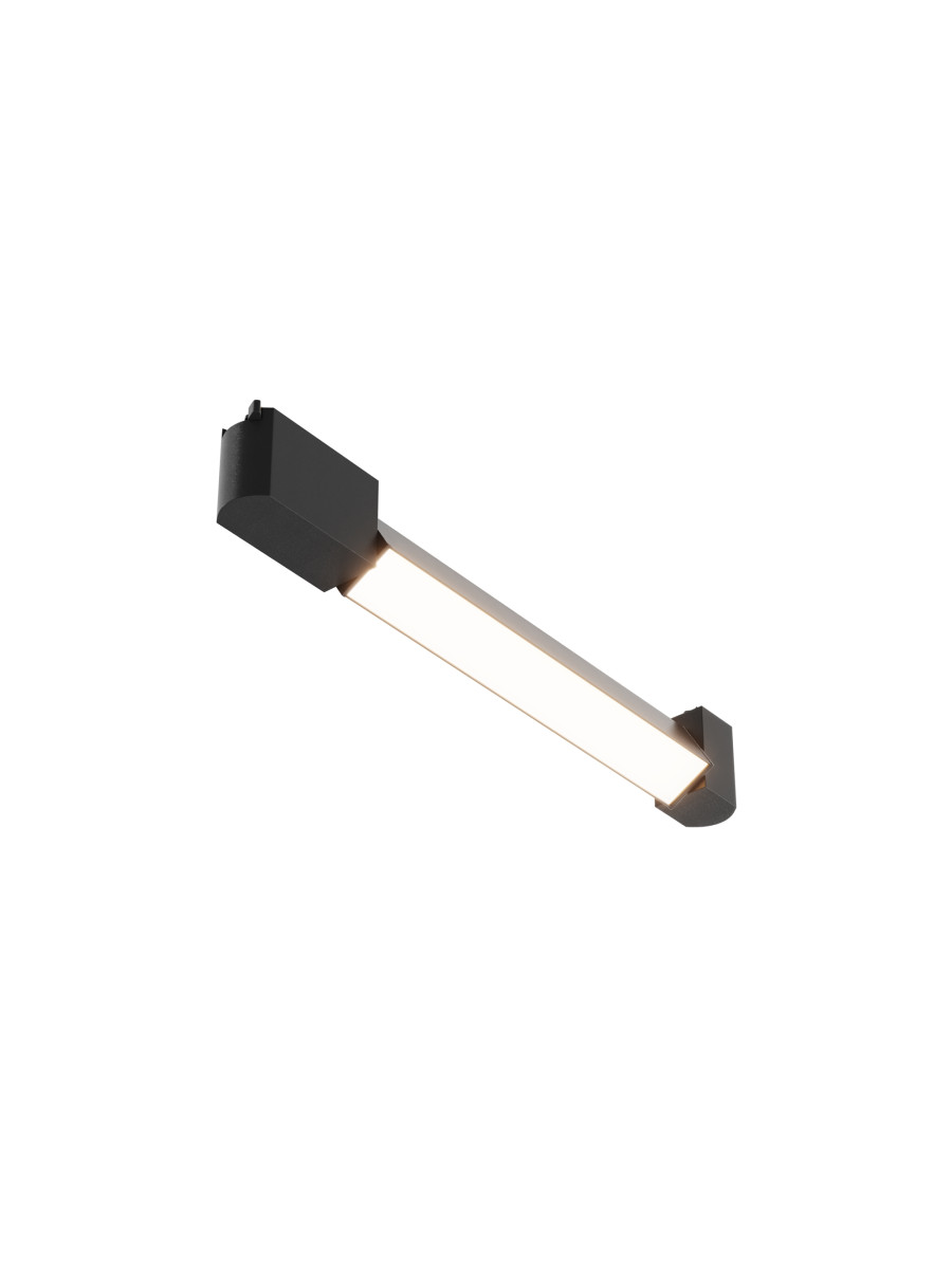 Podłuzna czarna lampa 110° na szynoprzewód 1F Maytoni LED do biura - 3000K 780lm 12W - Basis Rot 38 cm