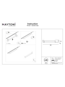 Podłuzna biała lampa 110° na szynoprzewód 1F Maytoni LED do biura - 3000K 780lm 12W - Basis Rot 38 cm Podłuzna biała lampa 110° na szynoprzewód 1F Maytoni LED do biura - 3000K 780lm 12W - Basis Rot 38 cm