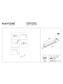 Lampa liniowa z oczkami 36° na szynę 1F Maytoni - LED 4000K 750lm - czarny multispot do korytarza Points Rot 33cm Lampa liniowa z oczkami 36° na szynę 1F Maytoni - LED 4000K 750lm - czarny multispot do korytarza Points Rot 33cm