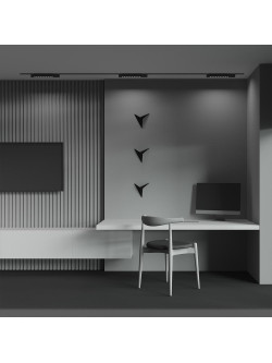 Lampa liniowa z oczkami 30° na szynę 1F Maytoni - LED 4000K 760lm - czarny multispot do korytarza Points Rot 33cm