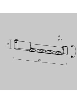 Lampa liniowa z oczkami 30° na szynę 1F Maytoni - LED 4000K 760lm - czarny multispot do korytarza Points Rot 33cm