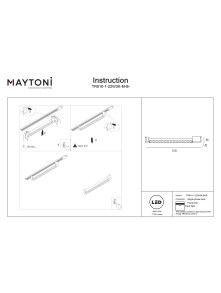 Lampa liniowa z oczkami 30° na szynę 1F Maytoni - LED 3000K 1130lm - czarny multispot do biura Points Rot 51 cm