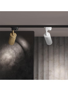Ryflowany reflektor (tuba) GU10 na szynoprzewód 1F Maytoni - biały Focus Design, metalowy korpus
