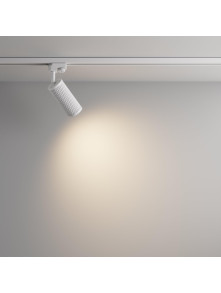 Ryflowany reflektor (tuba) GU10 na szynoprzewód 1F Maytoni - biały Focus Design, metalowy korpus