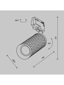 Ryflowany reflektor (tuba) GU10 na szynoprzewód 1F Maytoni - biały Focus Design, metalowy korpus