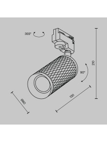 Ryflowany reflektor (tuba) GU10 na szynoprzewód 1F Maytoni - czarny Focus Design, metalowy korpus Ryflowany reflektor (tuba) GU10 na szynoprzewód 1F Maytoni - czarny Focus Design, metalowy korpus