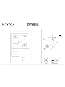 Reflektor szynowy 1F Maytoni - regulowany kąt świecenia 15-50°, biały, ściemnialny LED 3000K 900lm, Focus Zoom
