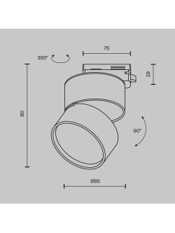 Reflektor o szerokim kącie świecenia (120°) na szynę 1F Maytoni - czarny ONDA LED 2700K 780lm 12W