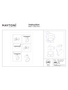 Reflektor o szerokim kącie świecenia (120°) na szynę 1F Maytoni - czarny ONDA LED 2700K 780lm 12W