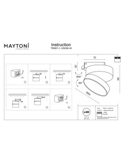 Lampa z rozproszonym światłem 120° na szynoprzewód 1F Maytoni - biała ONDA LED 3000K 850lm 12W