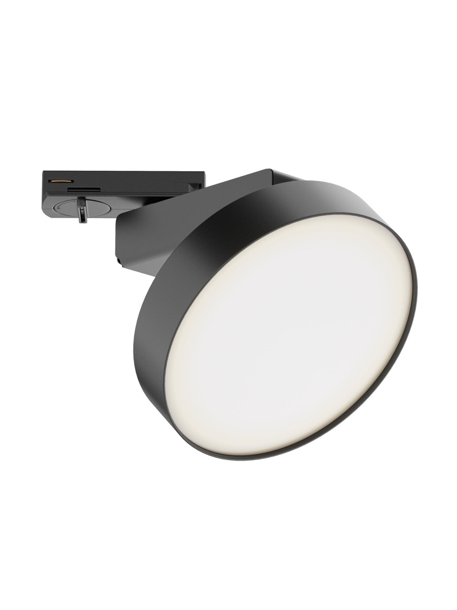 Lampa plafon 110° na szynoprzewód 1F Maytoni Zon LED 3000K 840lm 12W - czarny minimalistyczny okrągły dysk