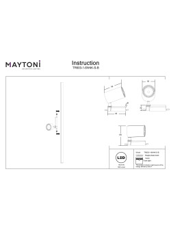Reflektor 24° Vuoro na szynoprzewód 1F Maytoni - LED 4000K 500lm 6W - czarny, światło skupione
