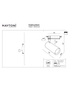 Reflektor 24° Vuoro na szynoprzewód 1F Maytoni - LED 4000K 900lm 10W - czarny, kierunkowy spot