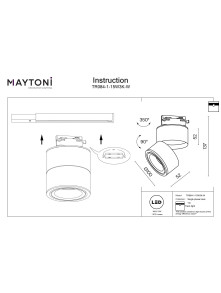 Reflektor 24° na szynoprzewód 1F Maytoni Yin - LED 3000K 1070lm - biały minimalistyczny Reflektor 24° na szynoprzewód 1F Maytoni Yin - LED 3000K 1070lm - biały minimalistyczny