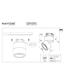 Ściemnialny reflektor 24° na szynoprzewód 1F Maytoni Yin - LED 4000K 1060lm - biały minimalistyczny