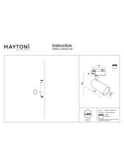 Reflektor 24° na szynoprzewód 3F Maytoni Vuoro – LED 4000K 800 lm 10W, czarny spot