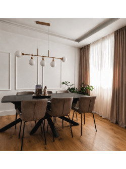 aranżacja salonu z lampą nad stołem stylowa elegancka