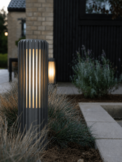 Nowoczesna lampa stojąca ogrodowa Aludra 45 cm grafit antracyt